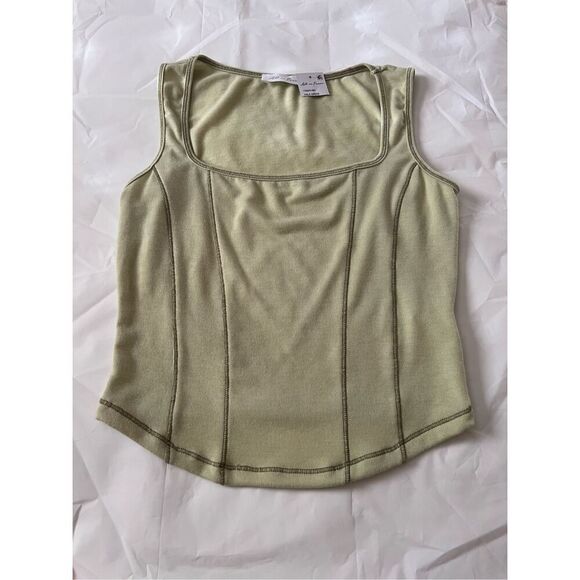 NWT All in Favor khaki green tank top - Picture 1 of 5